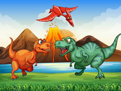 Bunte Dinosaurier Match 3